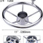 Volante barco acero inox 11pulg eje 3/4 pulg estilo 5 radios