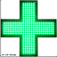 Letrero LED dispensario cruz médica pantalla verde