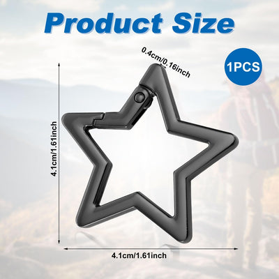 Mosquetón estrella llavero metal para cartera camping pesca