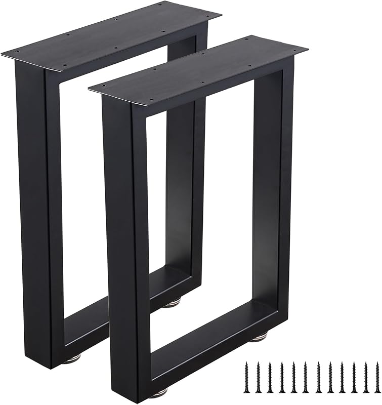 Patas de Banco 16" Metal Resistentes Set 2 Negro