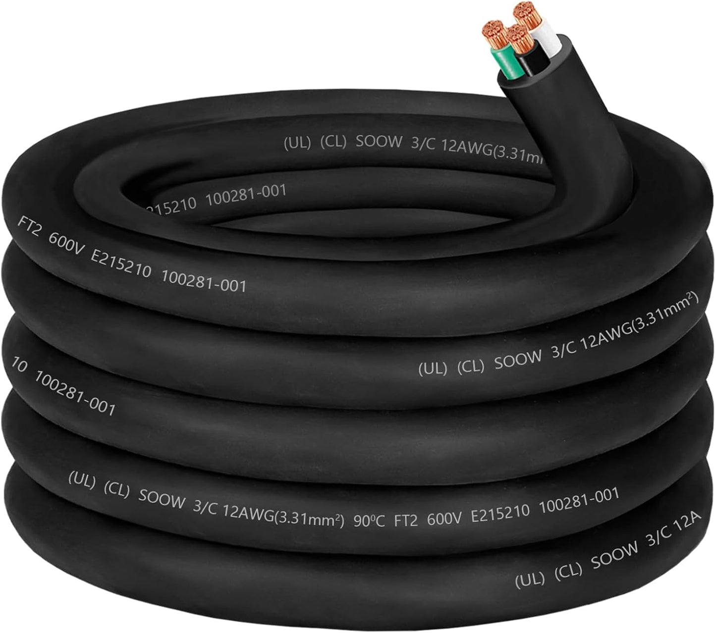 Cable Soow 12/3 12 AWG 600V para soldadora generador