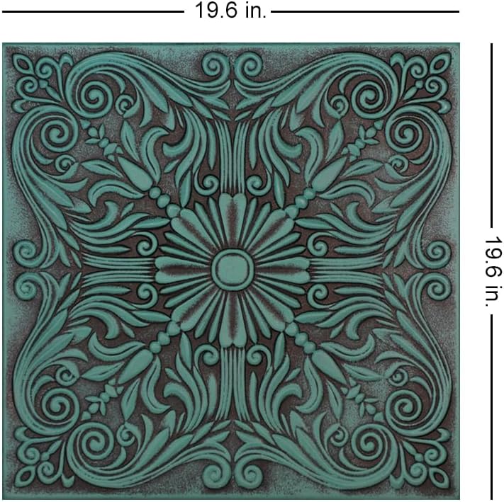 Azulejo techo espuma poliestireno adhesivo 96 verde antiguo