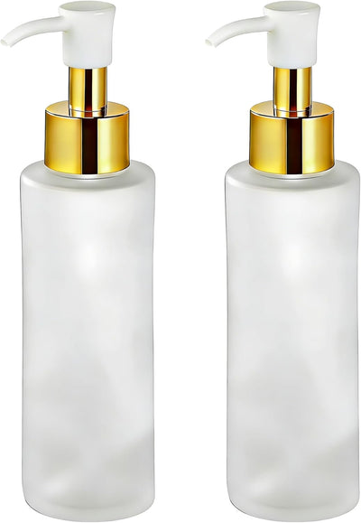 2 Botellas Vidrio Esmerilado 4oz Dispensador Jabón