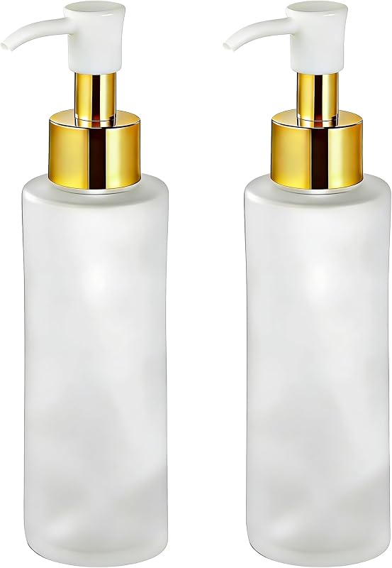 2 Botellas Vidrio Esmerilado 4oz Dispensador Jabón