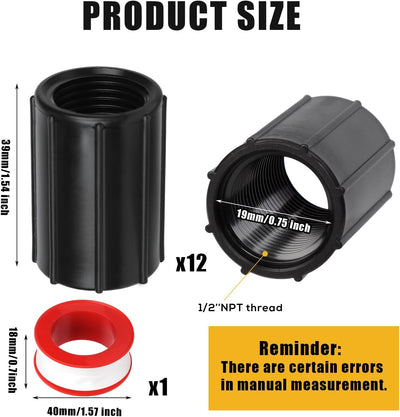 12 Conectores Roscados Hembra 1/2" PVC Riego Goteo