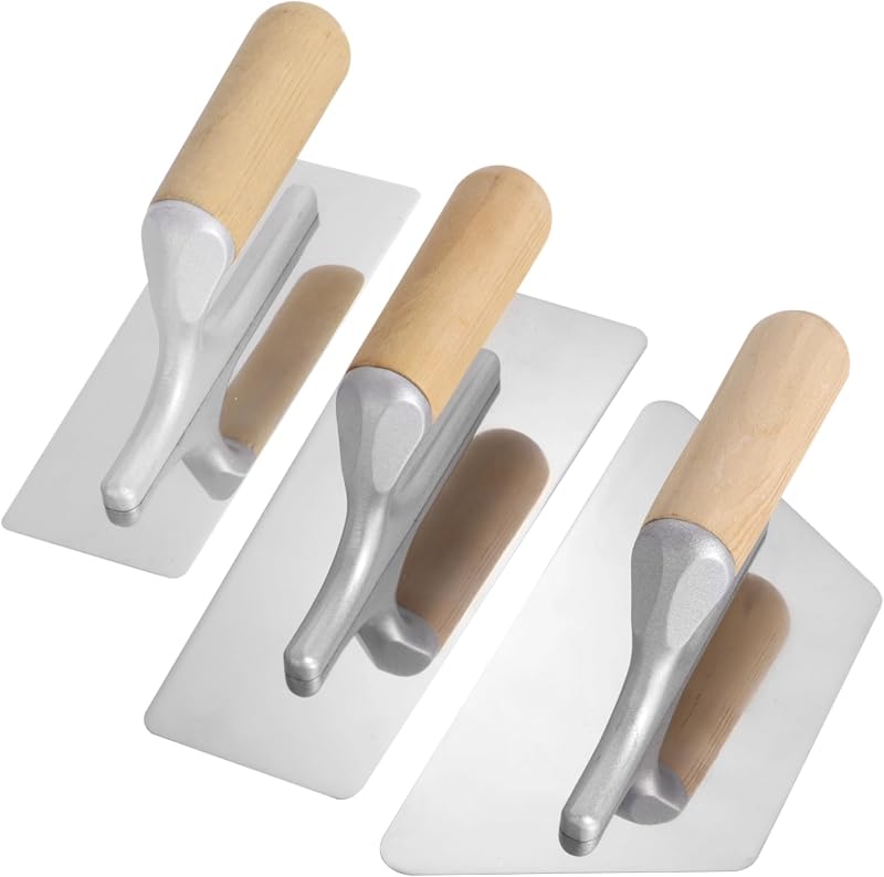 Set 3 paletas yeso acabado plano mango madera acero inox