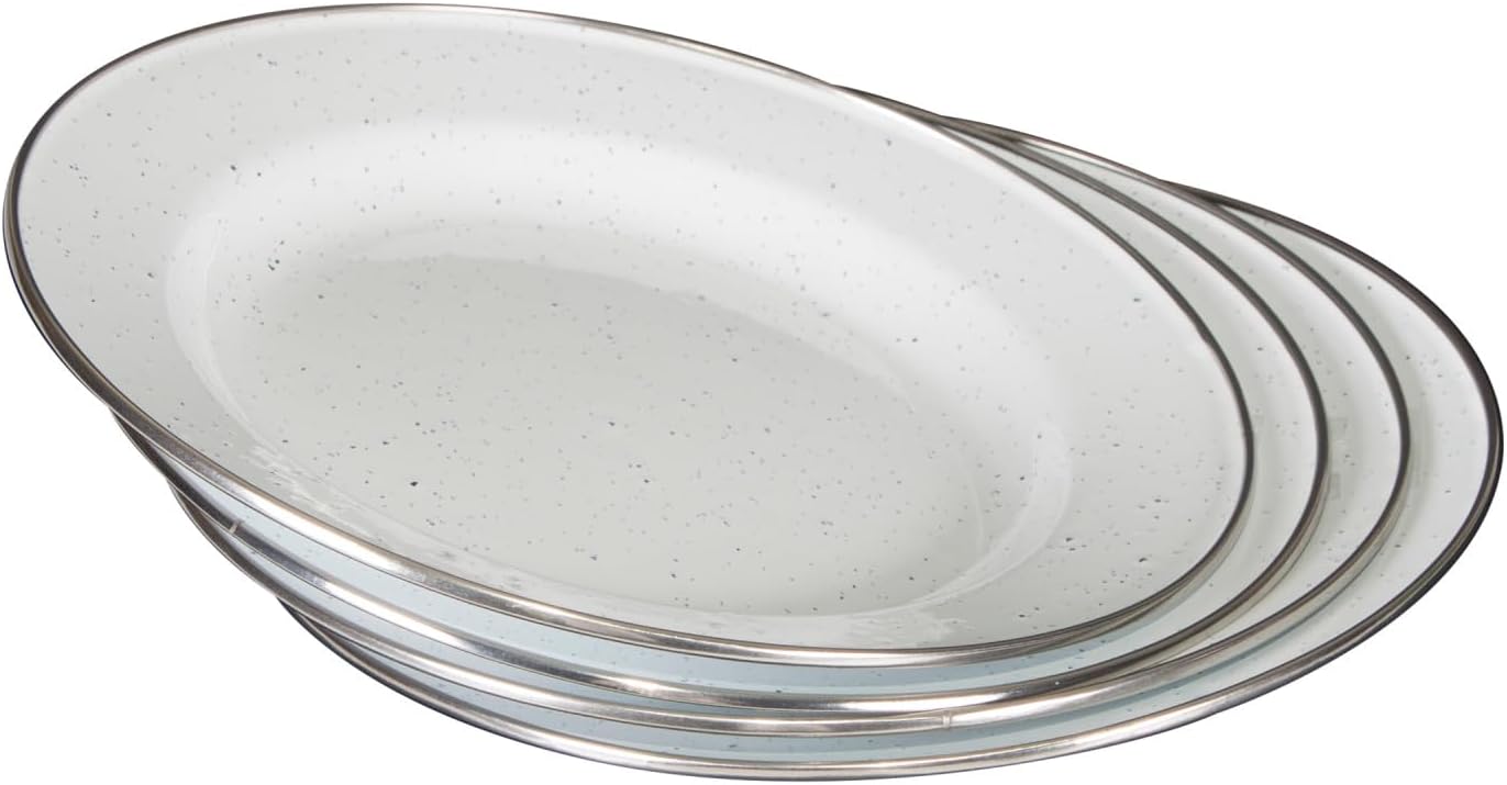 Set 24 Pzas Platos Enamel para 4 Personas Camping