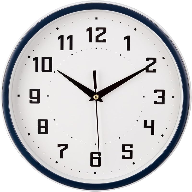 Reloj pared redondo silencioso estilo moderno color azul