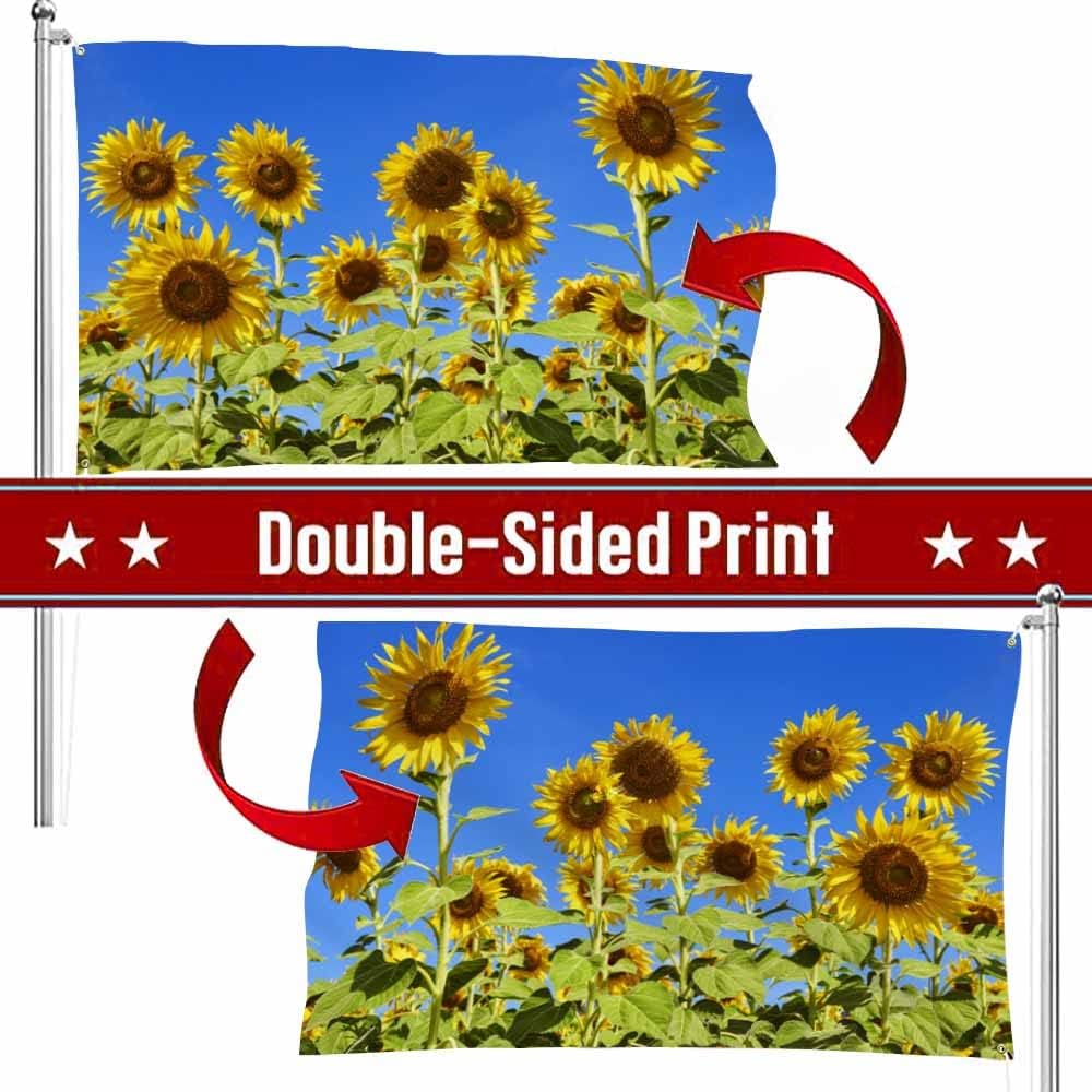 Bandera girasol 3x5ft para jardín y oficina