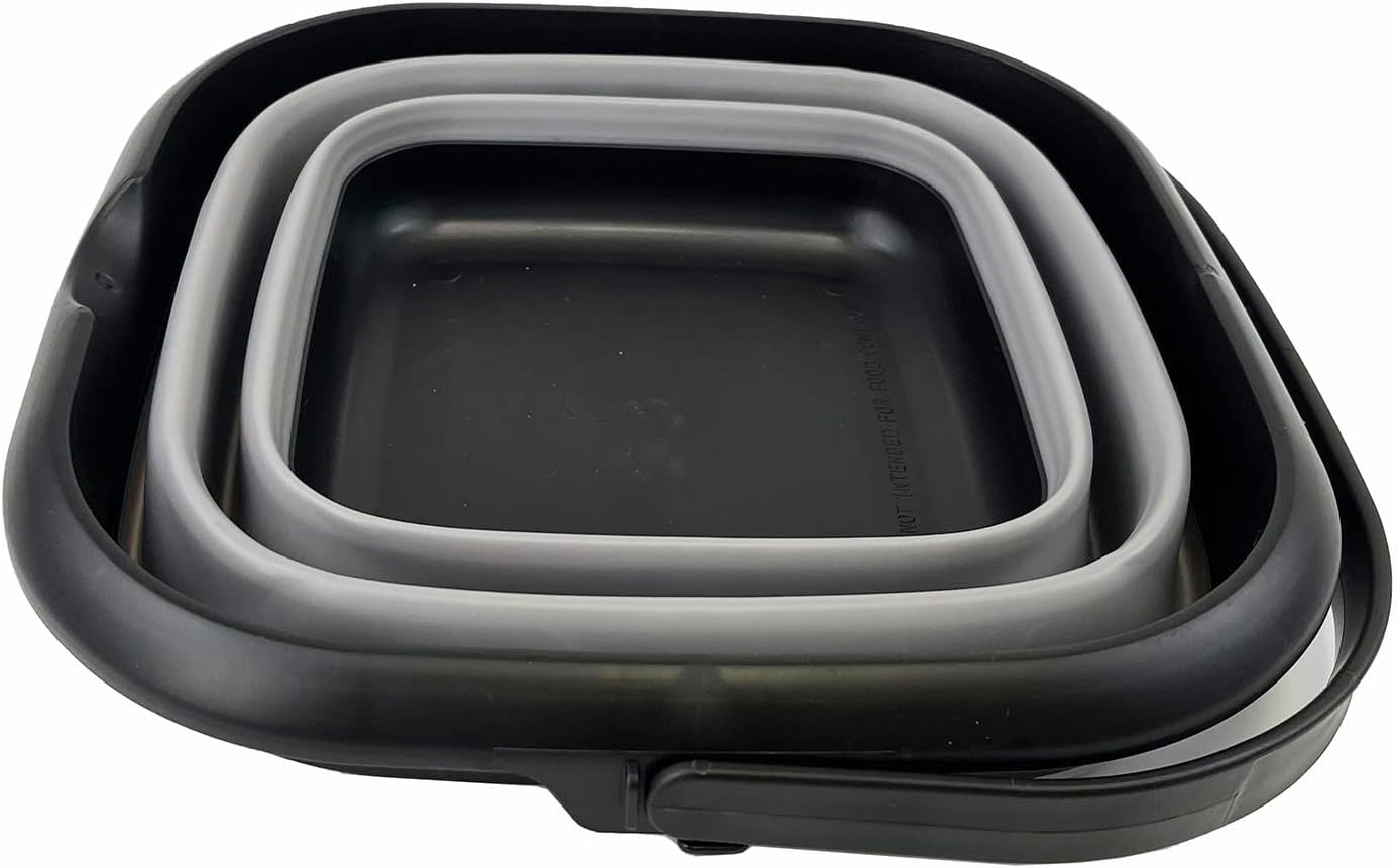 Cubo agua cuadrado plegable 8.5l 12.2" negra/aleación gris