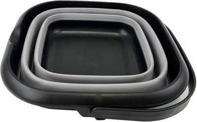 Cubo agua cuadrado plegable 8.5l 12.2" negra/aleación gris
