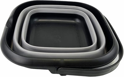 Cubo agua cuadrado plegable 8.5l 12.2" negra/aleación gris