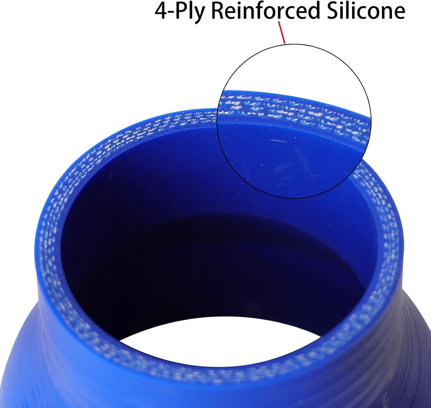 Manguera silicona reforzada 4 capas 2.5-2.75" azul