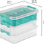 Pack 12 cajas plástico 3 capas transparente/azul