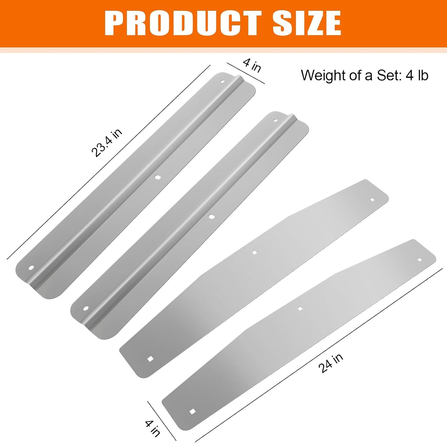 Pesas guardabarros 24" espejadas acero inox