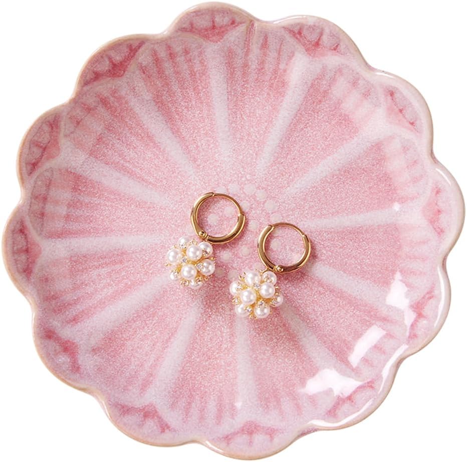 Plato soporte anillos loto cenicero cerámica organiz. joyas