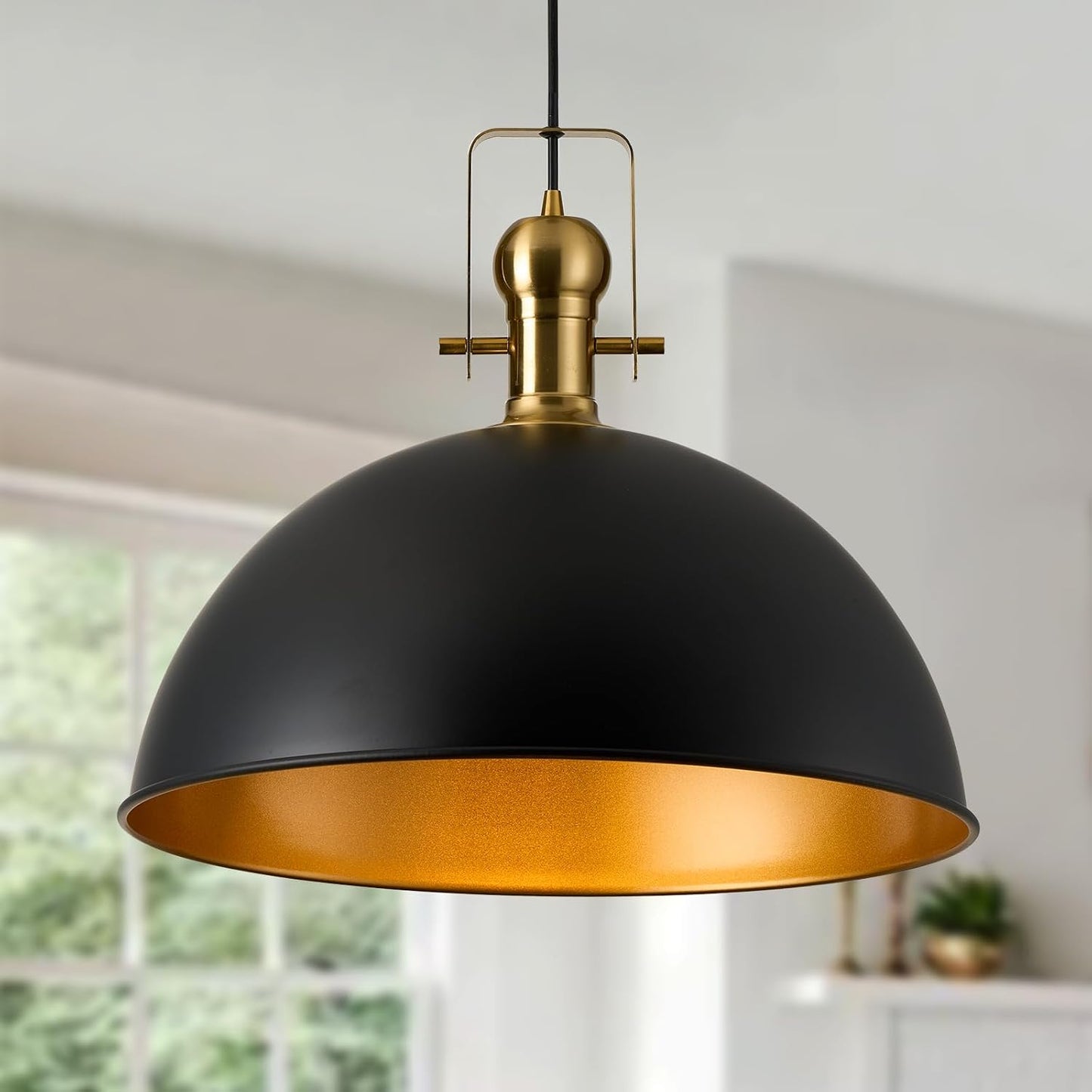 Luces colgantes negras 18pulg altura ajustable vintage