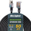 Cable extensión impermeable 50ft negro para jardín