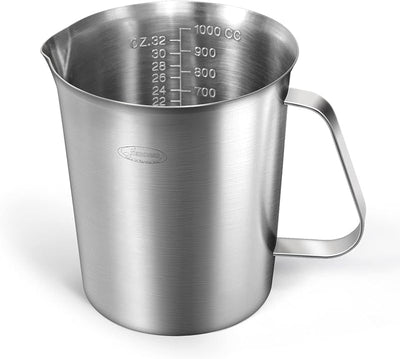 Vaso medidor acero inox 32oz con 3 escalas