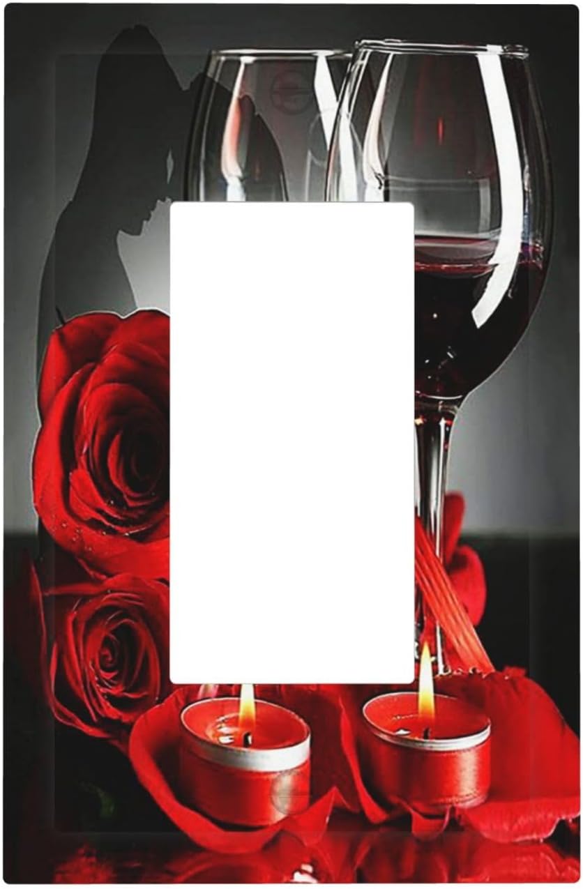 Placa interruptor decorativa con estampado de rosas