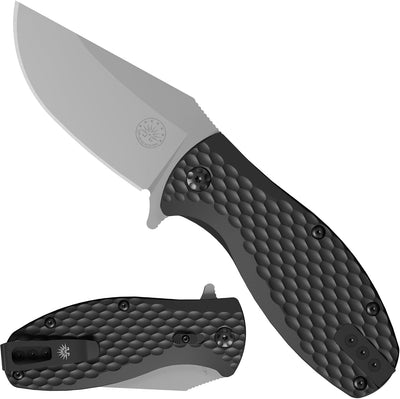 Cuchillo plegable Badger EDC hoja Sandvik 14C28N