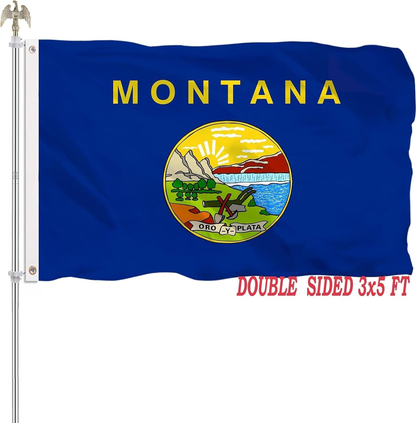 Bandera Montana 3x5 doble cara 100% poliéster con ojales