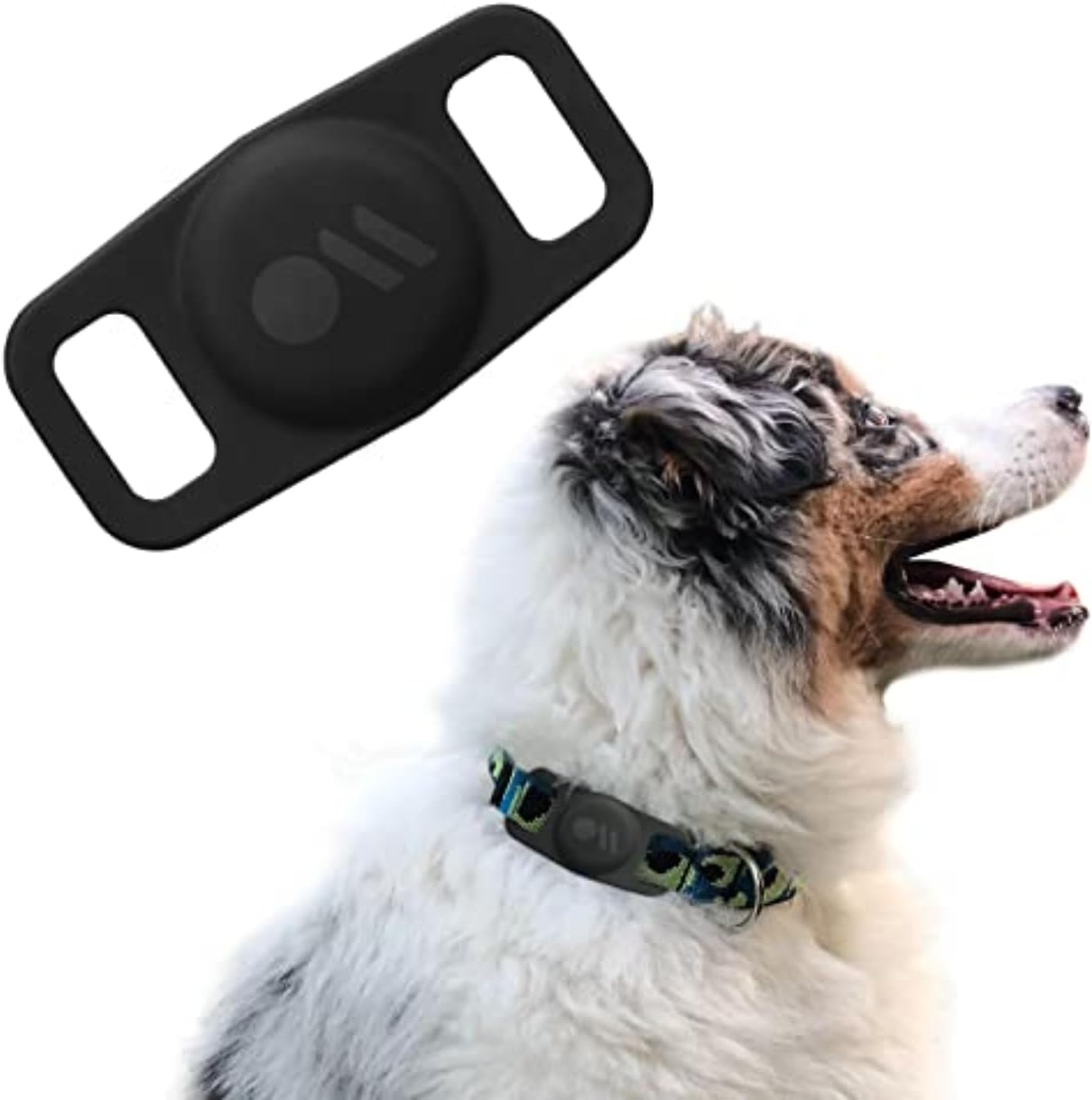 Soporte Airtag para collar mascota resistente agua negro