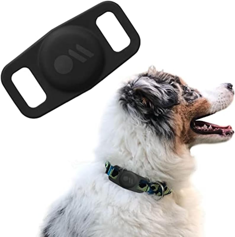 Soporte Airtag para collar mascota resistente agua negro