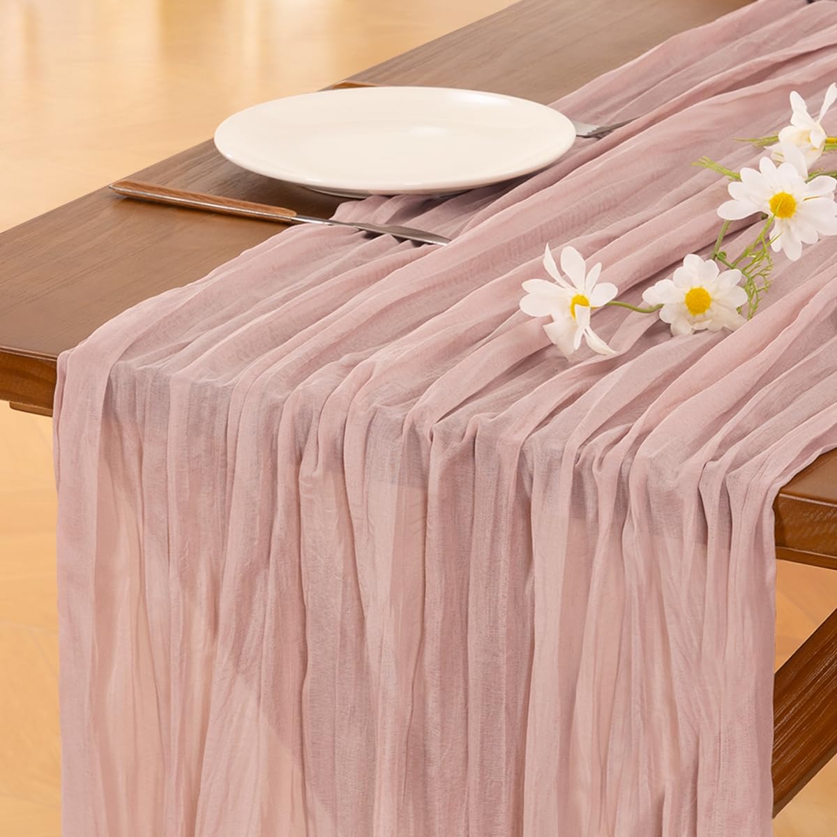 Camino mesa estopilla rosa 10pies para Pascua boda