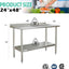 Mesa acero inox 48x24pulg con estante ajustable cocina comercial