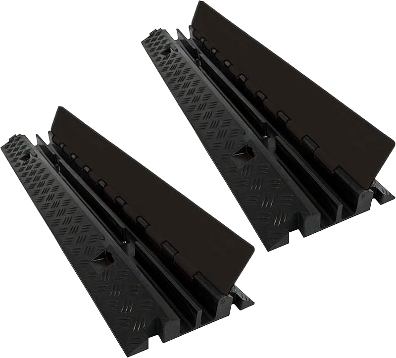 Protector cable 2 canales 1.2pulg 12000lb base goma negra