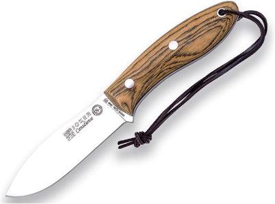 Cuchillo caza deportivo mango Bocote 4.13pulg SANDVIK 14C28N cuero