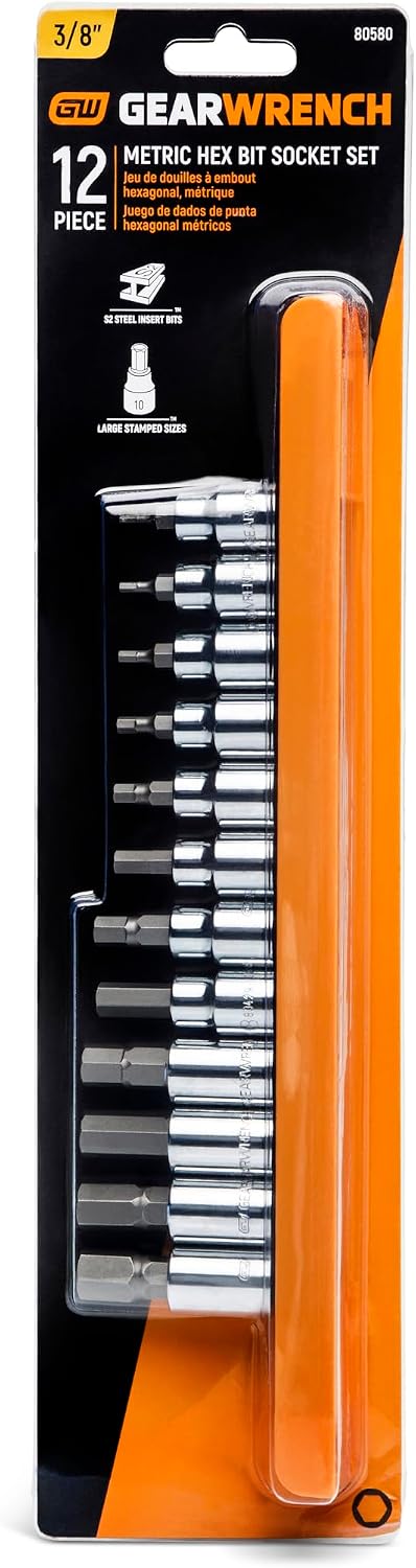 Set 12 Pzas Llaves Hex 3/8 pulg Metrico 80580