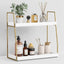 Organiz. baño estante madera para tocador y maquillaje