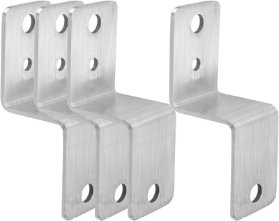 4 Soportes Z Acero Inox 2x1.5" para Puerta Garaje