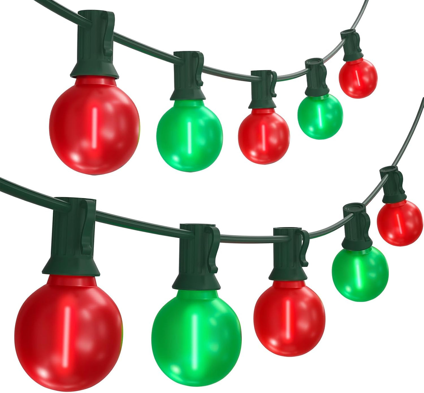 Cadena luces Navidad G40 50ft 27 LED rojo y verde