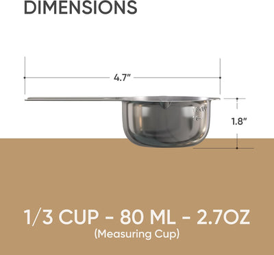 Taza medidora acero inox cromado 2.7oz con boquilla