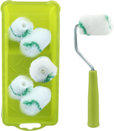 Kit rodillos pintura 2pulg microfibra con bandeja y marco