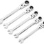 Set 5 llaves trinquete cabeza flexible 0.236-0.394pulg plateado