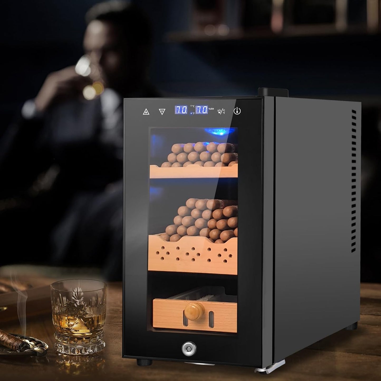 Humidor eléctrico 25L cedro termostato LED