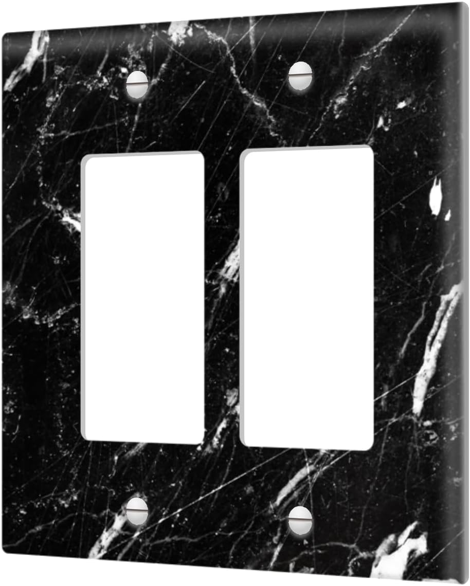 Cubierta placa pared basculante 2 cuadrillas mármol blanco y negro