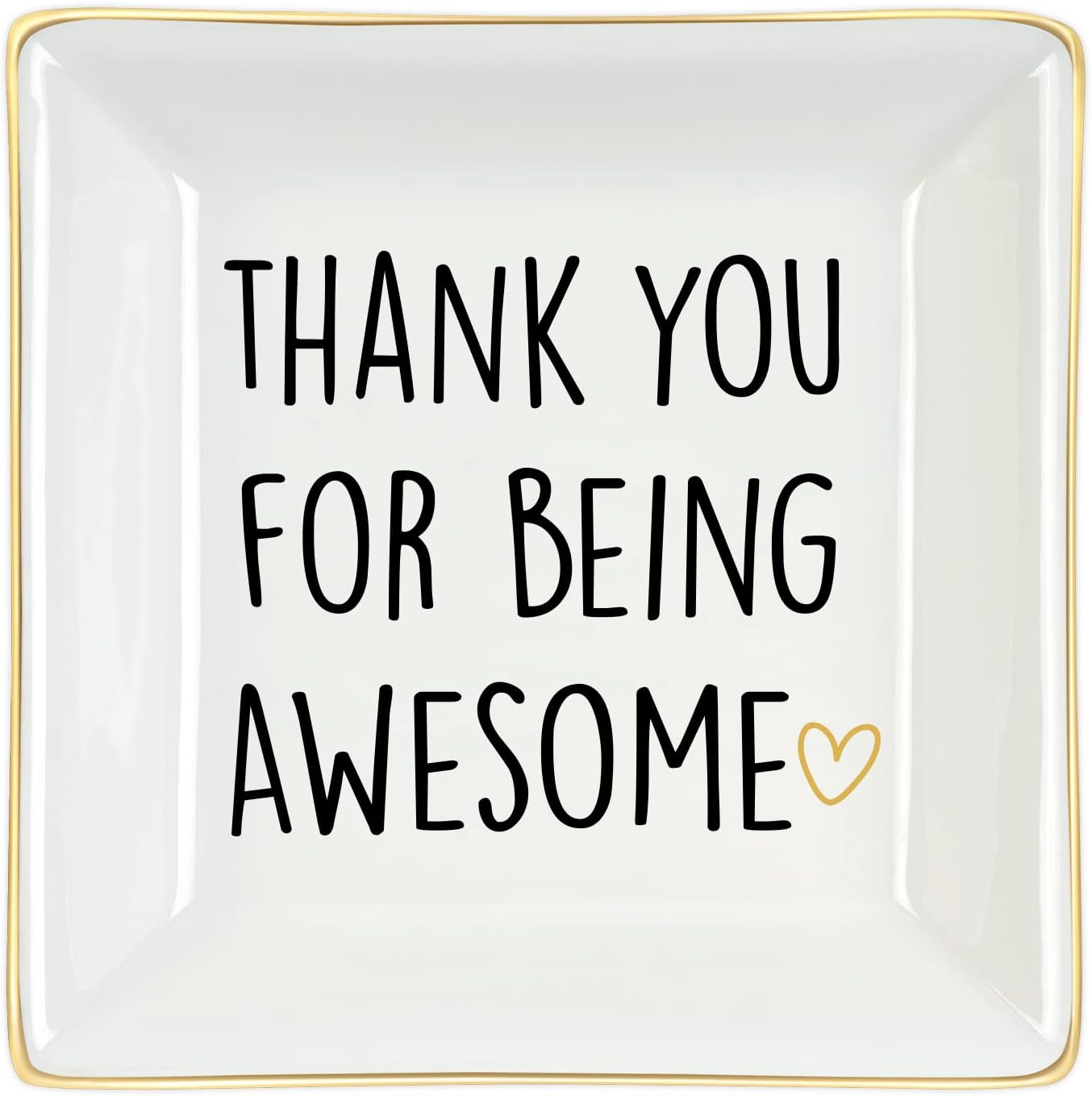 Plato anillos regalo para mujer texto 'Thank You For Being'