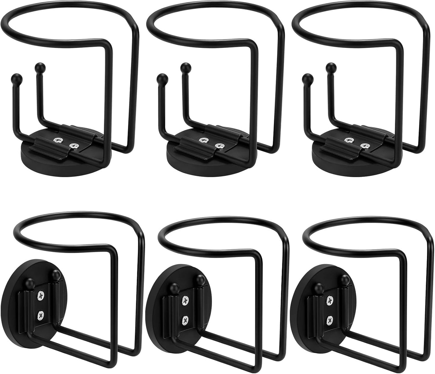 6 Soportes Magnéticos Tazas Acero Inox 10-40oz Negro