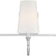 Lámpara pared moderna tela blanca 3 luces 12x24" níquel