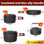 Set cocina camping 4 pzas tetera olla sartén cuenco