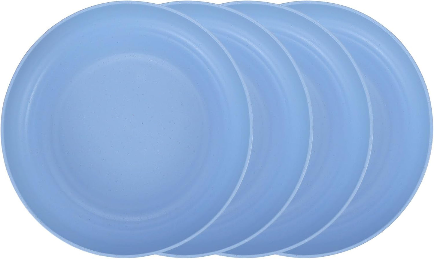 Platos paja trigo 19.8cm reutilizables azul