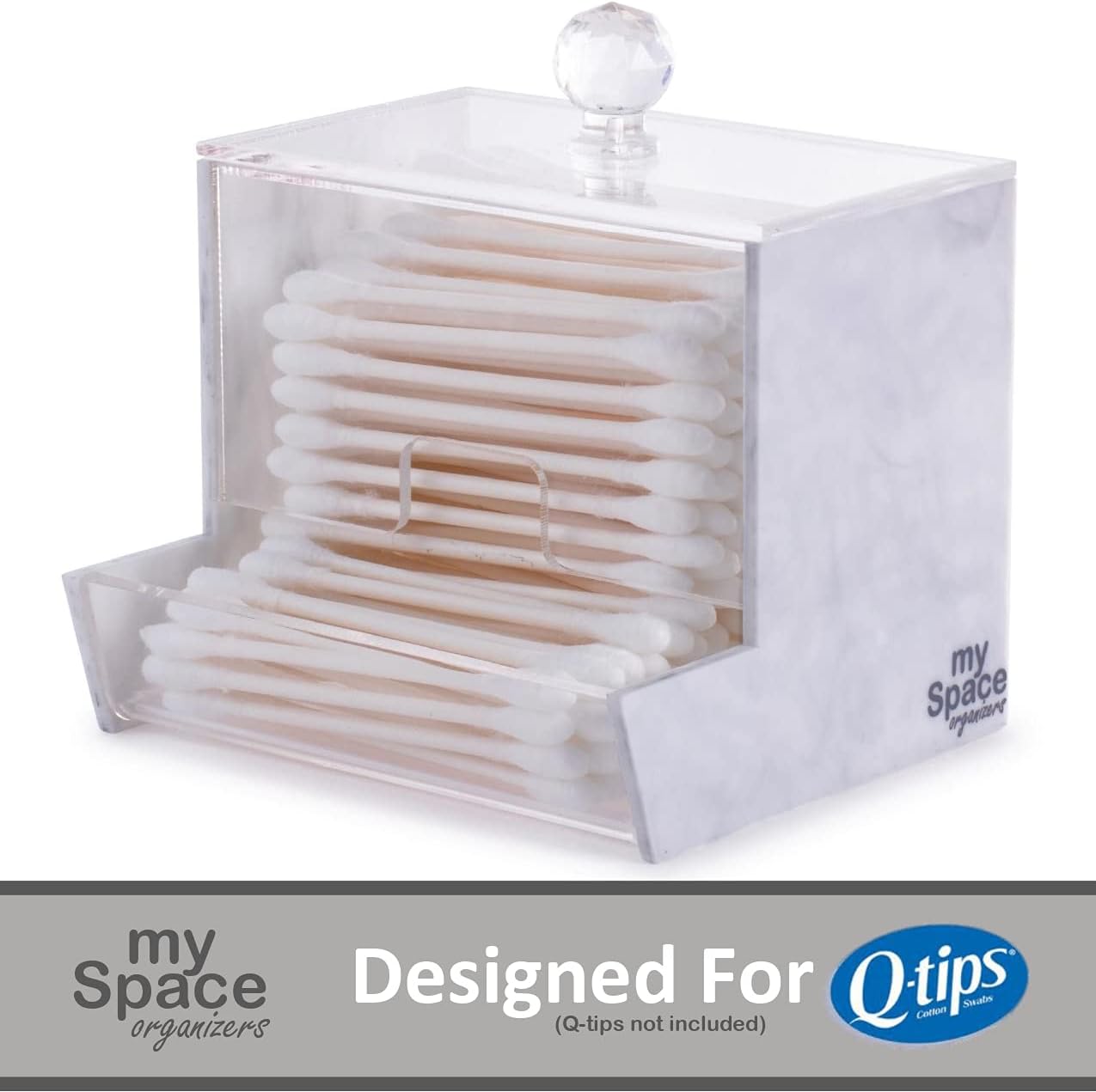 Soporte acrílico para hisopos Qtip baño moderno