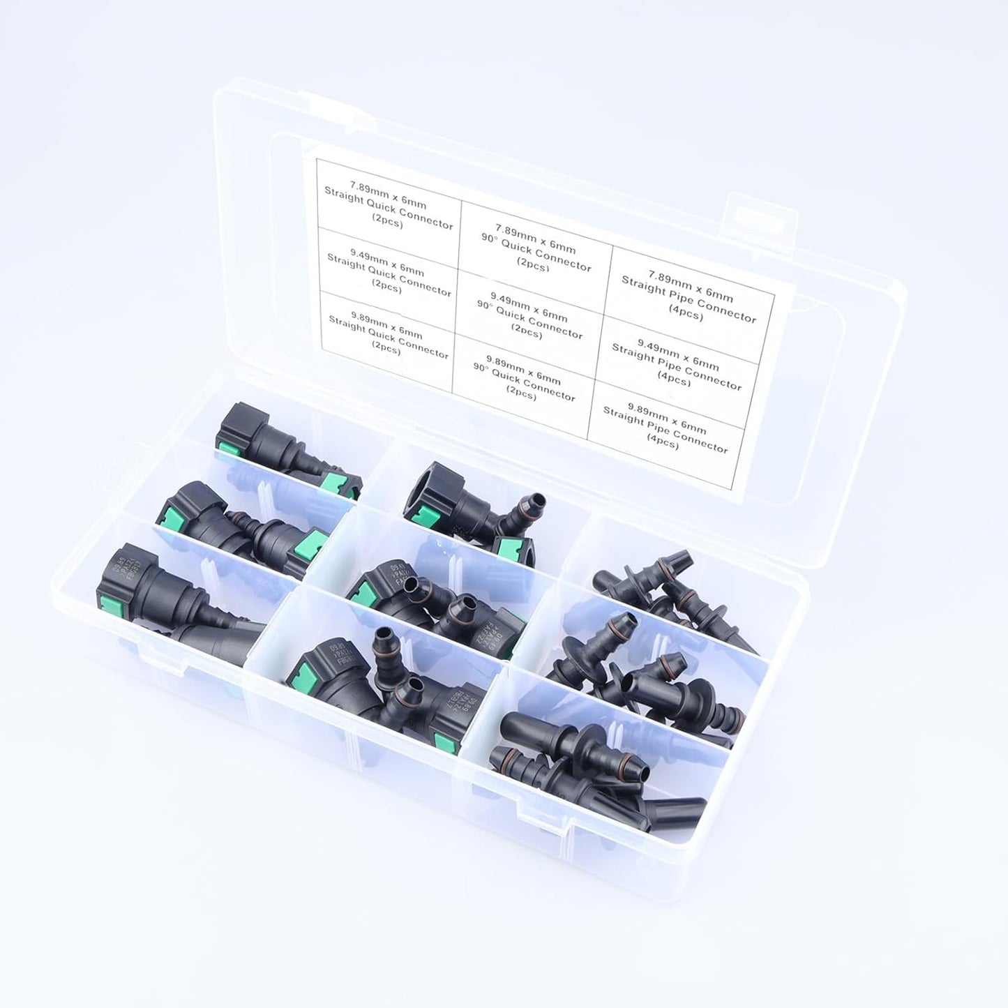 Kit 24 Pzas Conectores Combustible SAE 7.89-9.89mm a 6mm