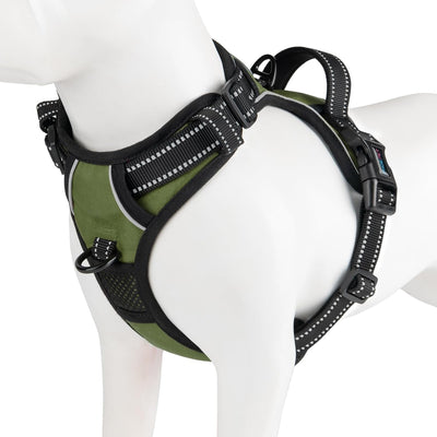 Arnés sin tirones para perros con asa chaleco acolchado reflectante
