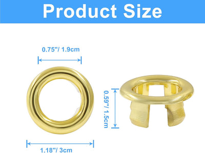 4 Pzas Anillo Desbordamiento Fregadero Borde Redondo Dorado